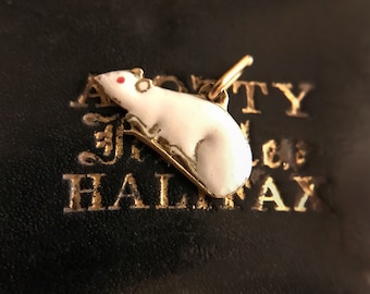 Early 20th Century White Rat Charm