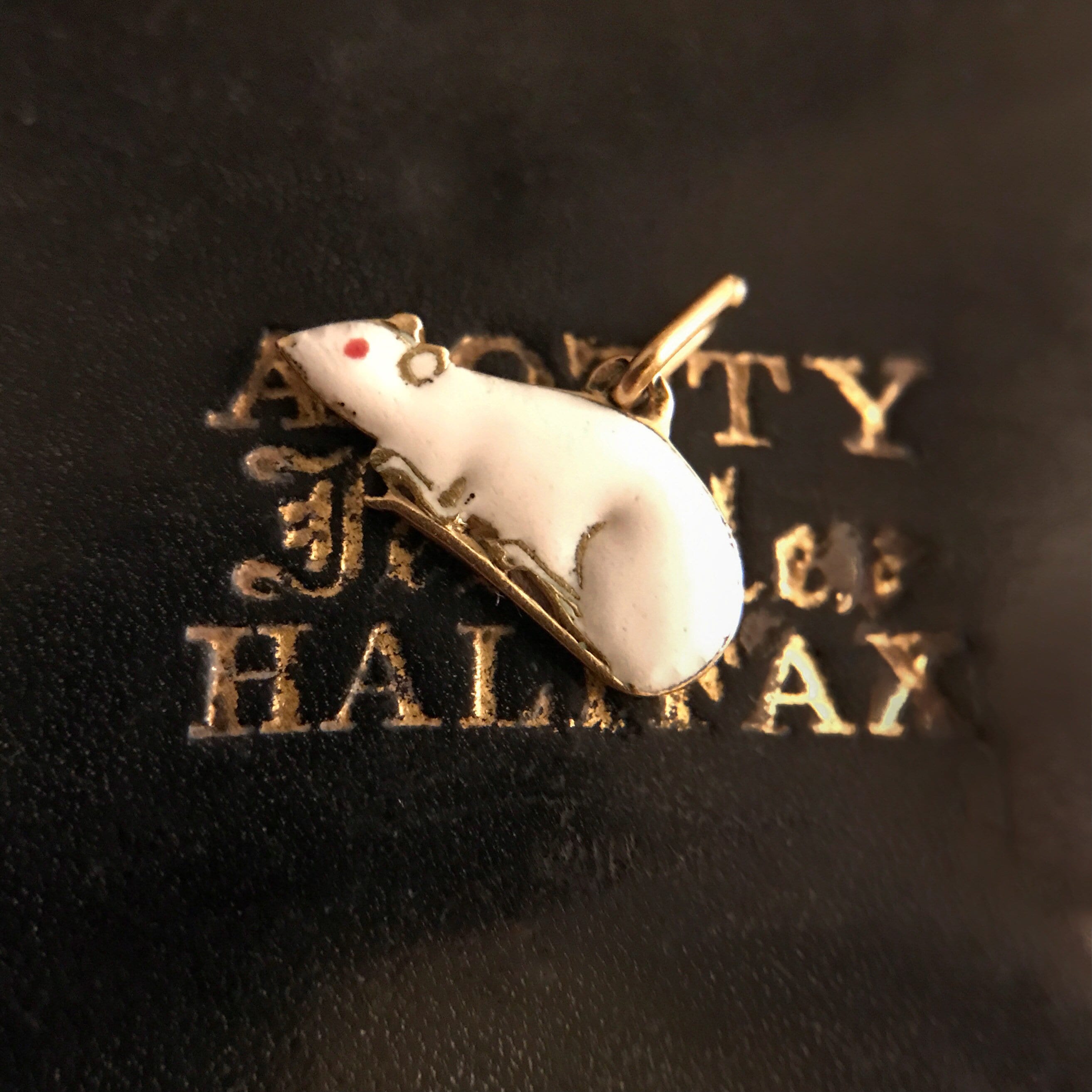 Early 20th Century White Rat Charm