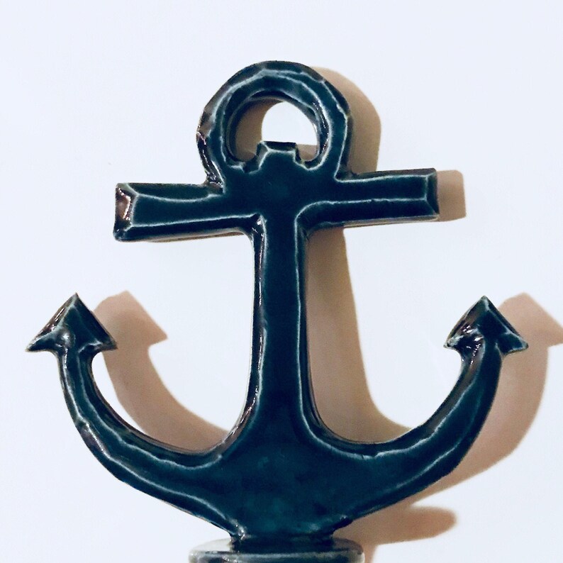 Handmade Ceramic Anchor Wine Cork Nautical Bottle Stopper Etsy