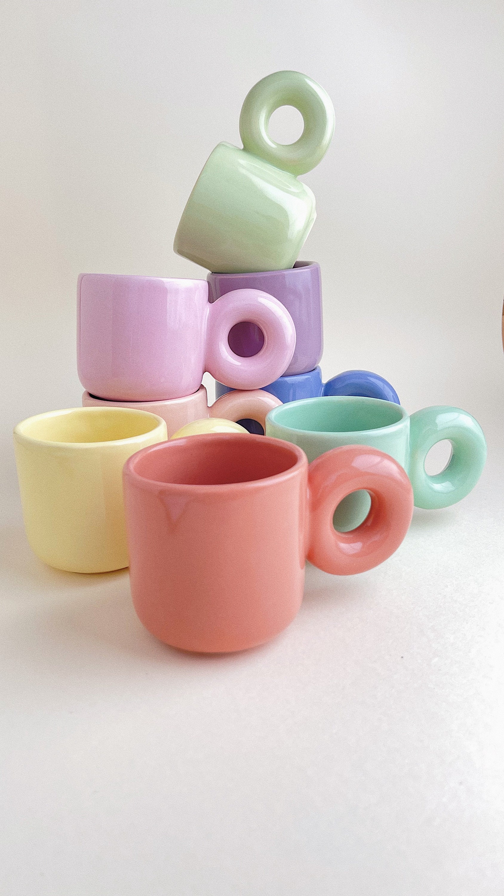 Unique Mugs Light Color Design Modern Coffee Porcelain Mug - Warmly Life