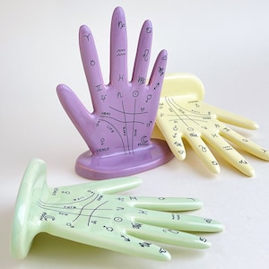 Colorful Ring Holder  Palmistry Hand - Choose Your Color! Handmade Ceramic Astrology Hand -Jewelry Display Holder  Fortune Teller