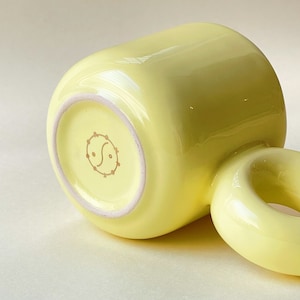 Choose Your Color Chunky Handle Clay Mug Handmade 8 oz. Coffee Aesthetic Design Ceramic Modern Mugs Danish Pastel image 7