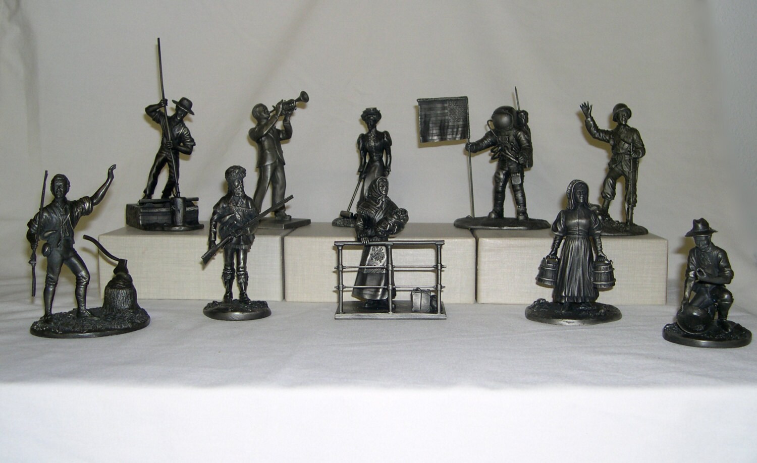 45 soldats figurines Franklin mint étain 900/1000 brut 54 mm