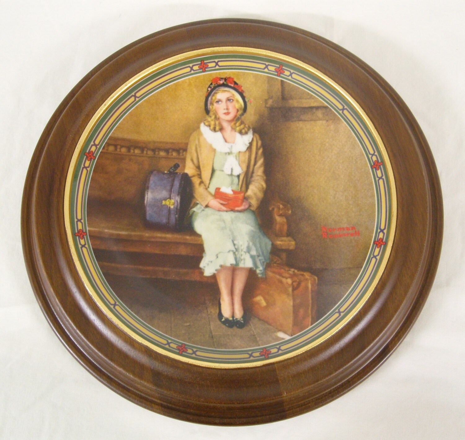 Decorative Wooden Plate Frames Goldrimmed The Richfield Etsy