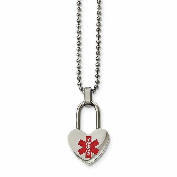 Medical Alert Heart Locket Pendant | Free Custom Personalized Engraving Jewelry Emergency Contact SOS Medic ID Name Charm Necklace Keychain