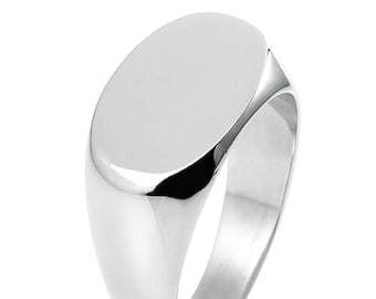 925 Solid Sterling Silber Viereck Signet Ring in Größen G-Z 20 Verschiedene