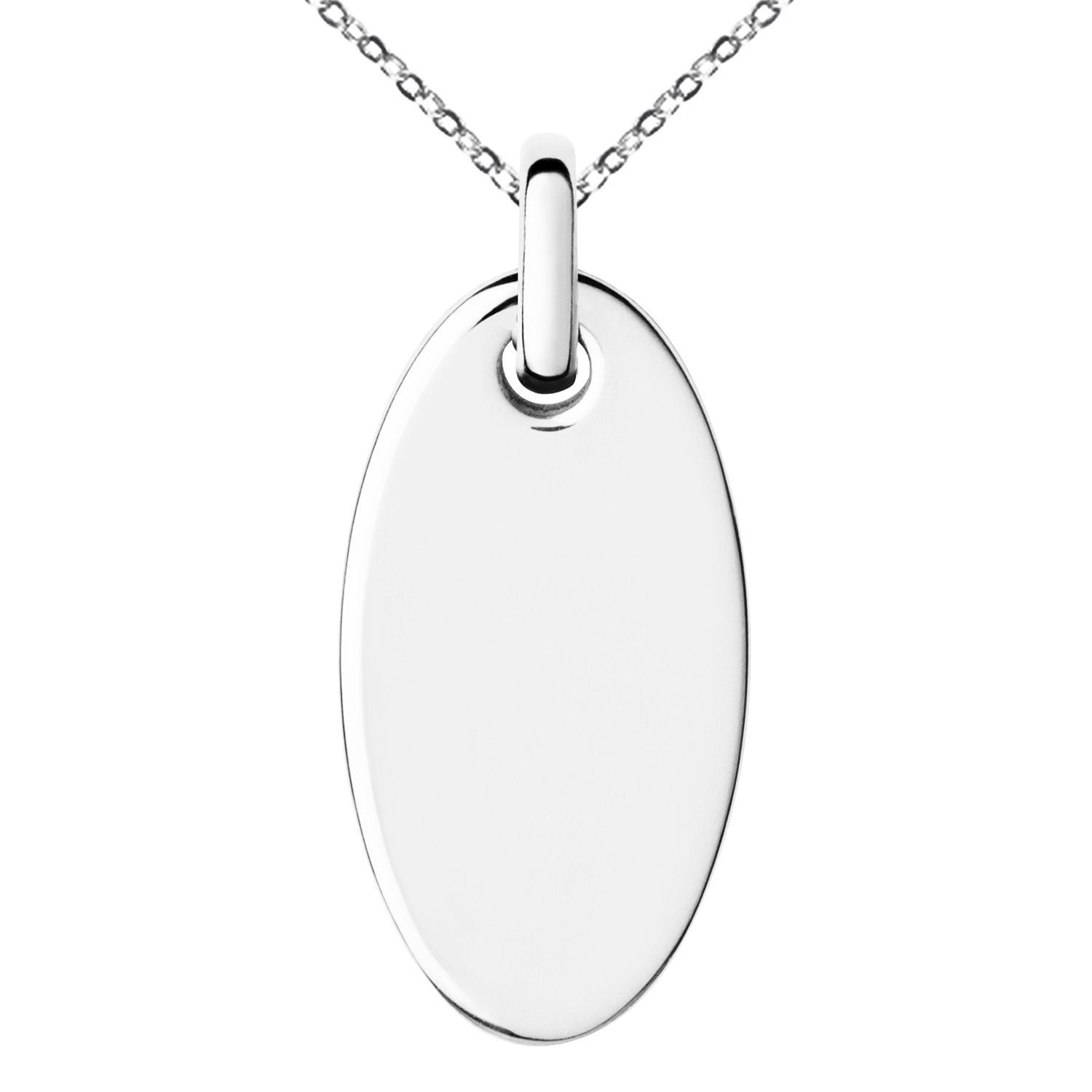 Oval Charm Pendant 316L Stainless Steel Small Dainty Etsy