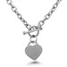 Heart Charm Necklace | Free Custom Personalized Engraving 316L Stainless Steel Minimalist Dainty Style Toggle Choker Pendant 18 Inches 