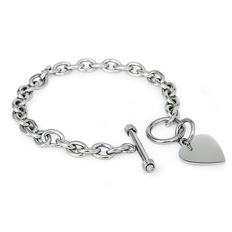Personalized Heart Charm Bracelet 316L Stainless Steel Etsy