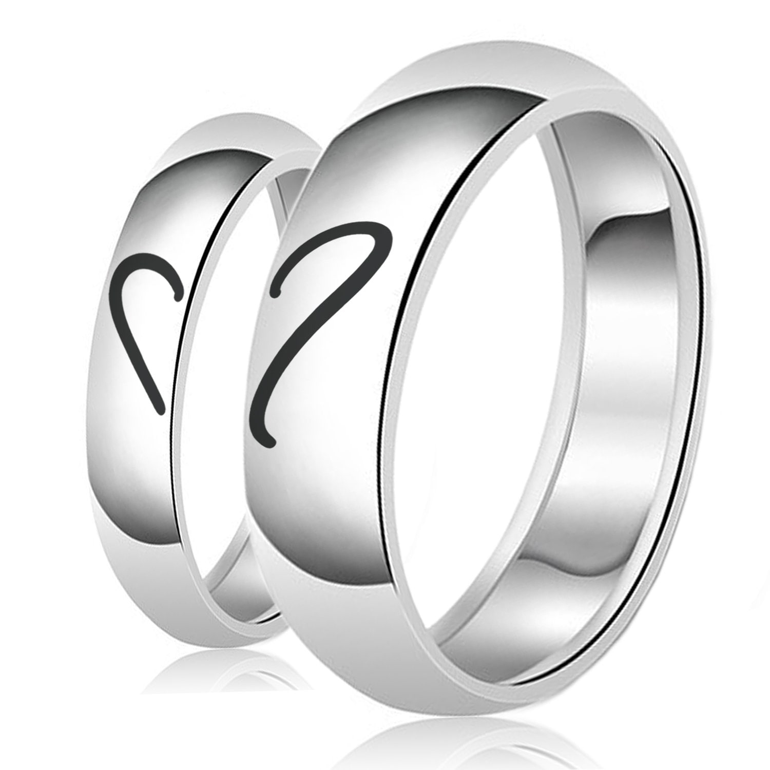 Buy Wild Heart Wedding Bands Set, His and Her Half Heart Rings, Rock  Wedding Rings, Heavy His and Her Wedding Ring, Unique Sterling Silver Bands  Online in India - Etsy