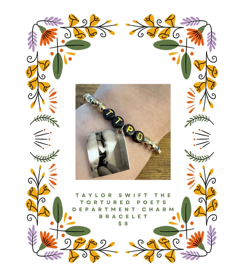 Taylor Swift the Tortured Poets Department Charm Bracelet /trade/taylor Swift