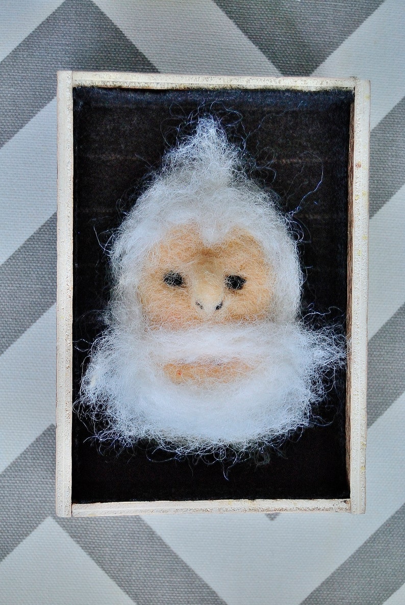 Yeti Abominable Snowman 100 wool needle felted cryptid Etsy