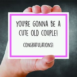 Linda pareja de ancianos - Tarjeta de boda