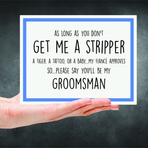 Get Me Stripper Groomsman - Tarjeta de compromiso