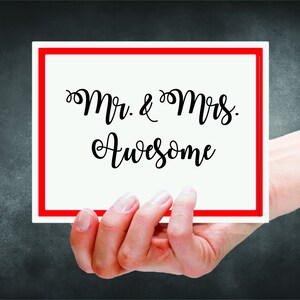 Mr. & Mrs. Awesome - Tarjeta de boda
