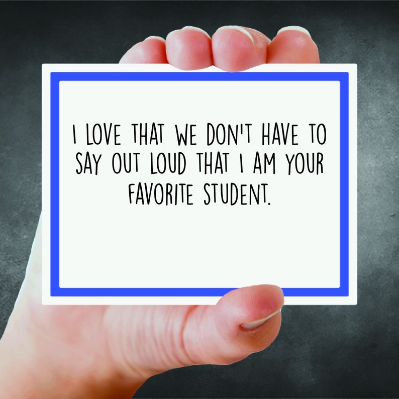 Favorite Student Teacher Card Etsy