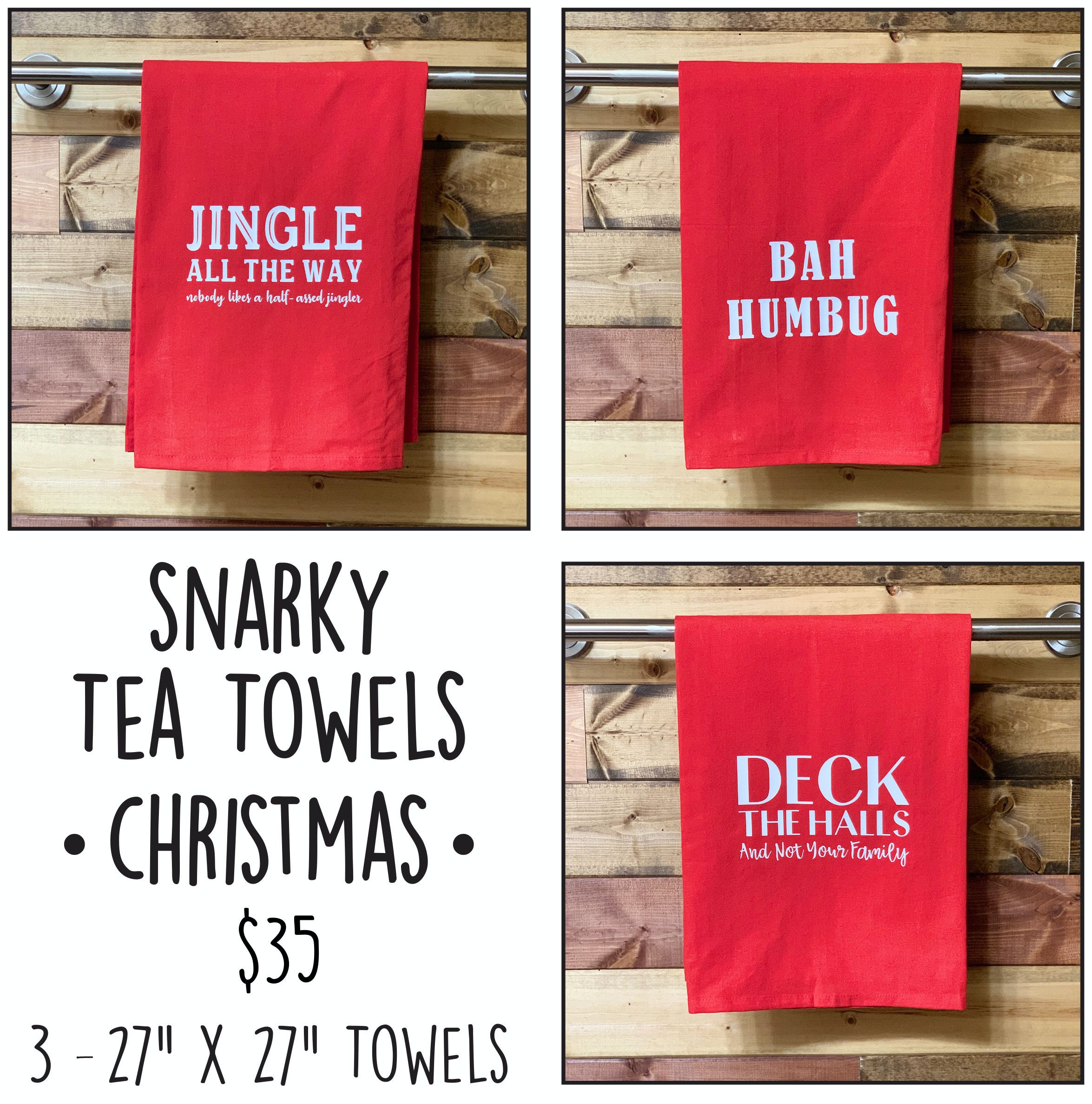 Christmas Tea Towel Set Etsy
