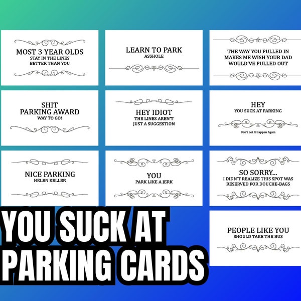 You Suck At Parking Cards - Variety Pack