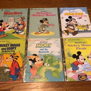 Six Little Golden Books Mickey Mouse Lot