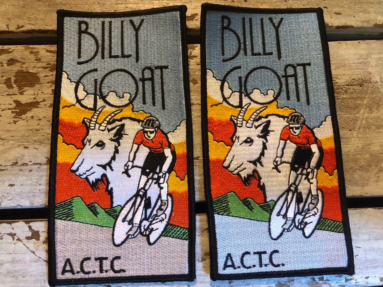 Two Vintage Patches Billy Goat ACTC Almaden Cycling Touring Club Lot