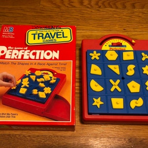 Vintage Milton Bradley Perfection-reisspel compleet