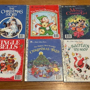 Six Little Golden Books Christmas Lot