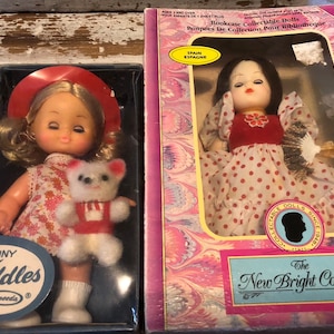 2 Vintage Dolls Uneeda Tiny Toddles Bookcase Spain Doll Lot