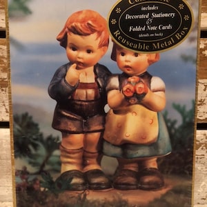 MJ Hummel Stationary Set In Reusable Metal Box Sealed