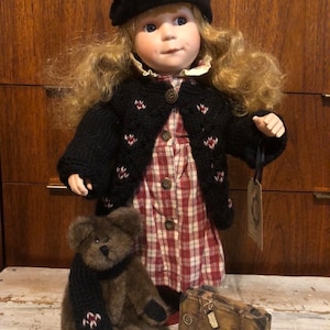 Yesterday&#39;s Child Doll Brittany With Bear Suitcase The Boyds Collection