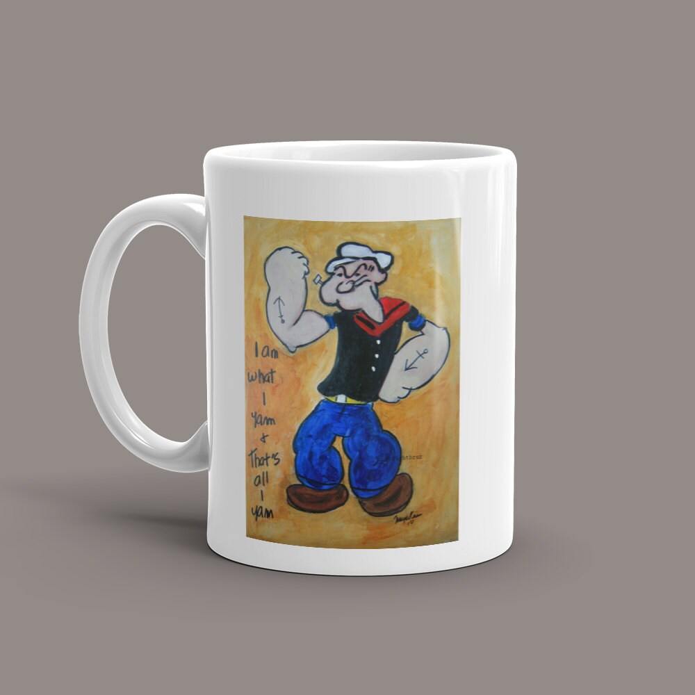 Popeye Quote I Am What I Am Popeye Mug With Quote I Am What I Yam & Thats All I | Etsy Singapore