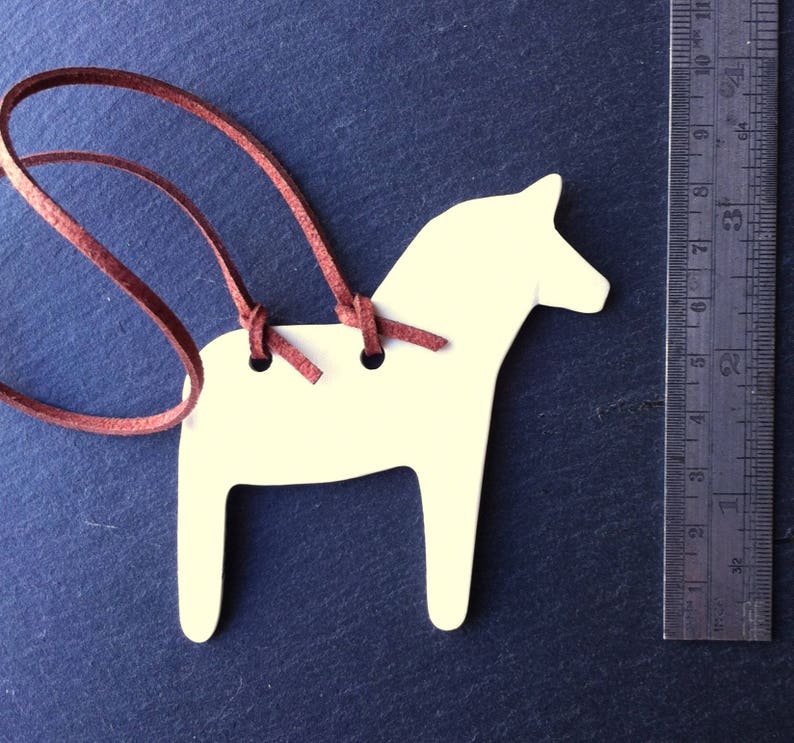 Scandi Christmas ceramic horse decoration Scandi tree decoration Handmade Christmas decoration porcelain horse dala horse horse decor