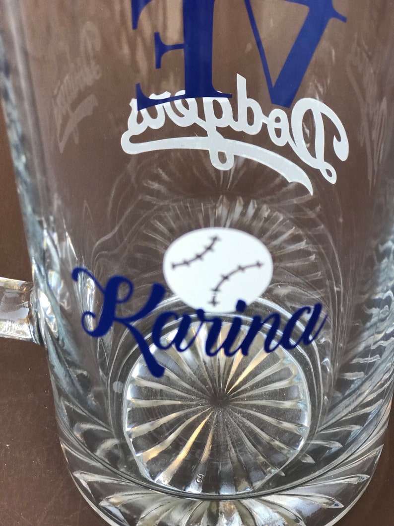 LOVE LA Dodgers Wine Glass Baseball Sports Glassware Dodgers Etsy