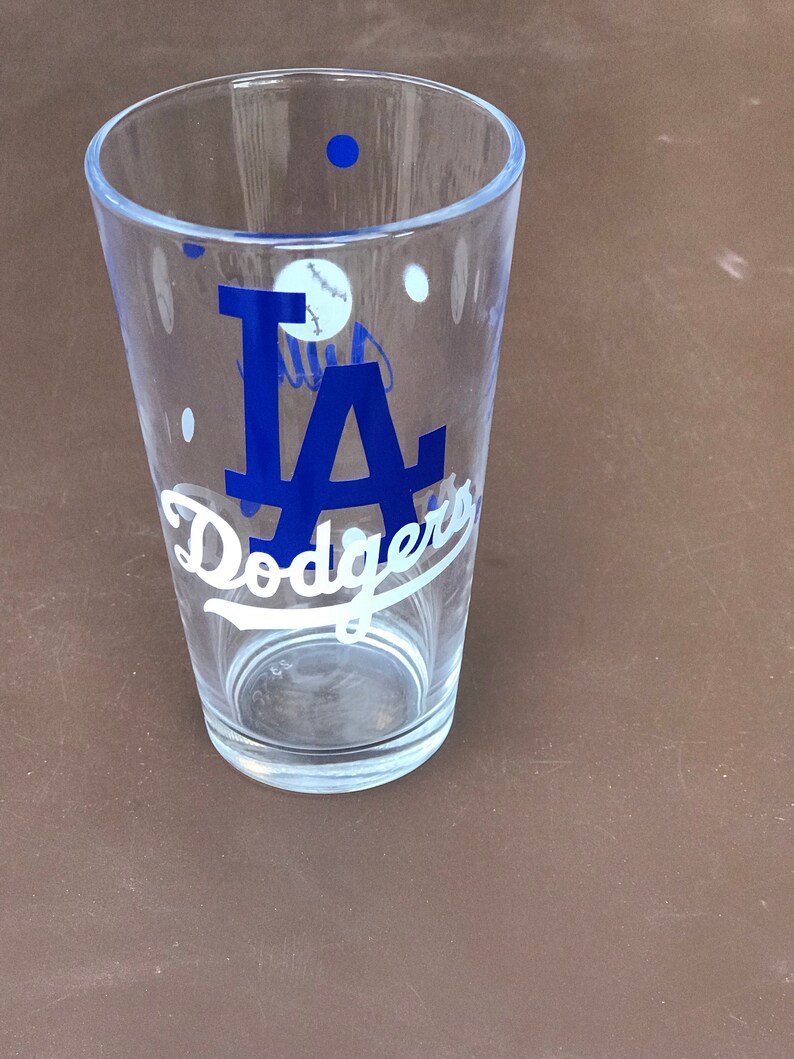 LA Dodgers Sports Glassware Baseball Go Dodgers Dodger Etsy