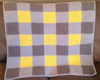 Crochet Gingham Baby Blanket Pattern - PDF Download