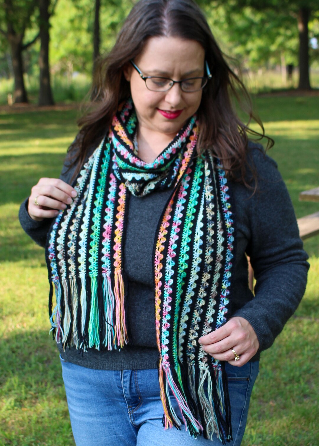 Rainbow Harmony Crochet Scarf Pattern PDF Download Etsy