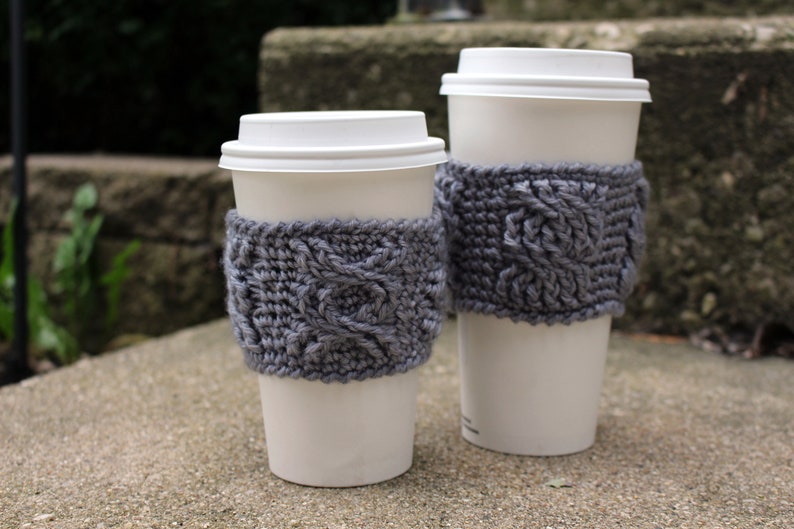 Coffee Date Cabled Sleeves  PDF Download Crochet Pattern image 1