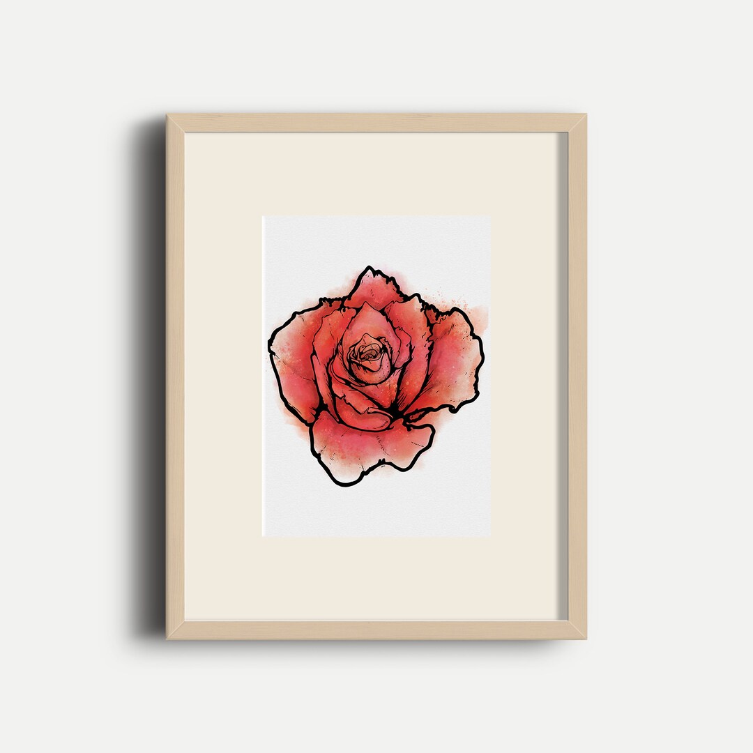 Aw Print Roses Watercolour Rose - A4 Art Print - Etsy UK