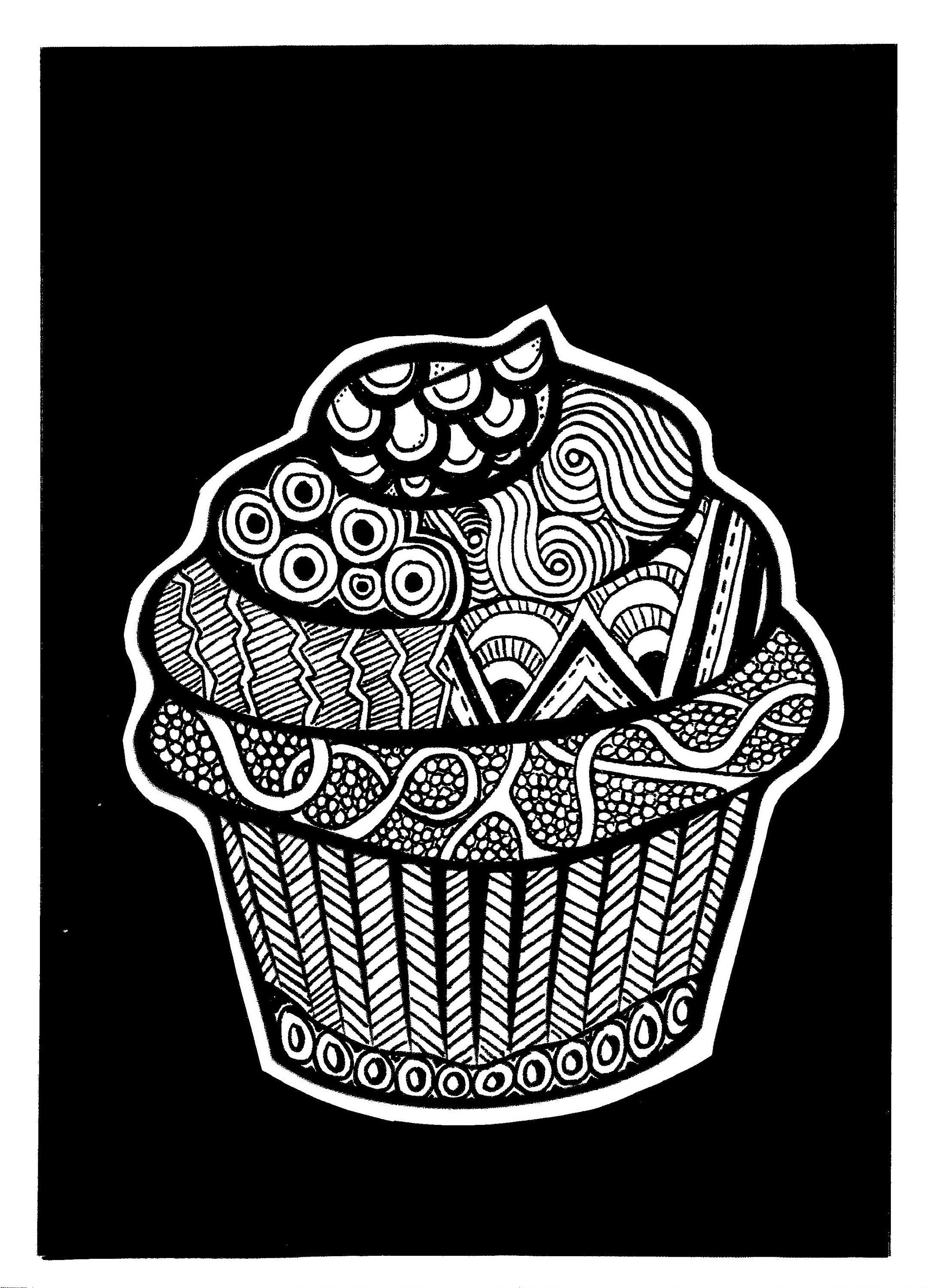 Cupcakes Unique Zentangleinspired Cupcake Cards are SO Etsy