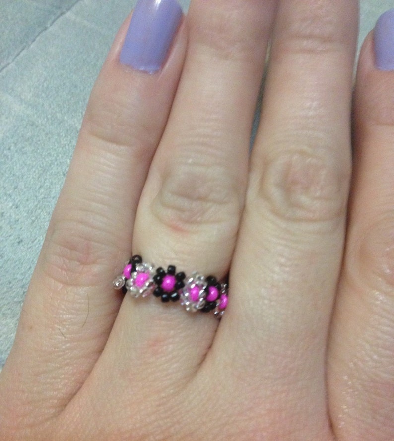 Sale Flower toe ring beaded toe ring stretch flower ring Etsy