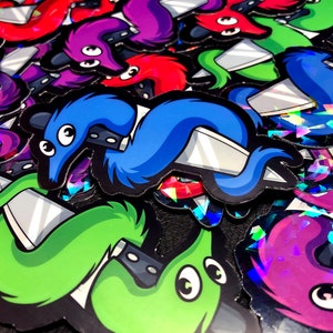 Worm on a Knife Vinyl Stickers