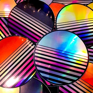 3-inch Retrowave Pride Holo Stickers