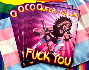 Queer As In F You Matte Vinyl Stickers