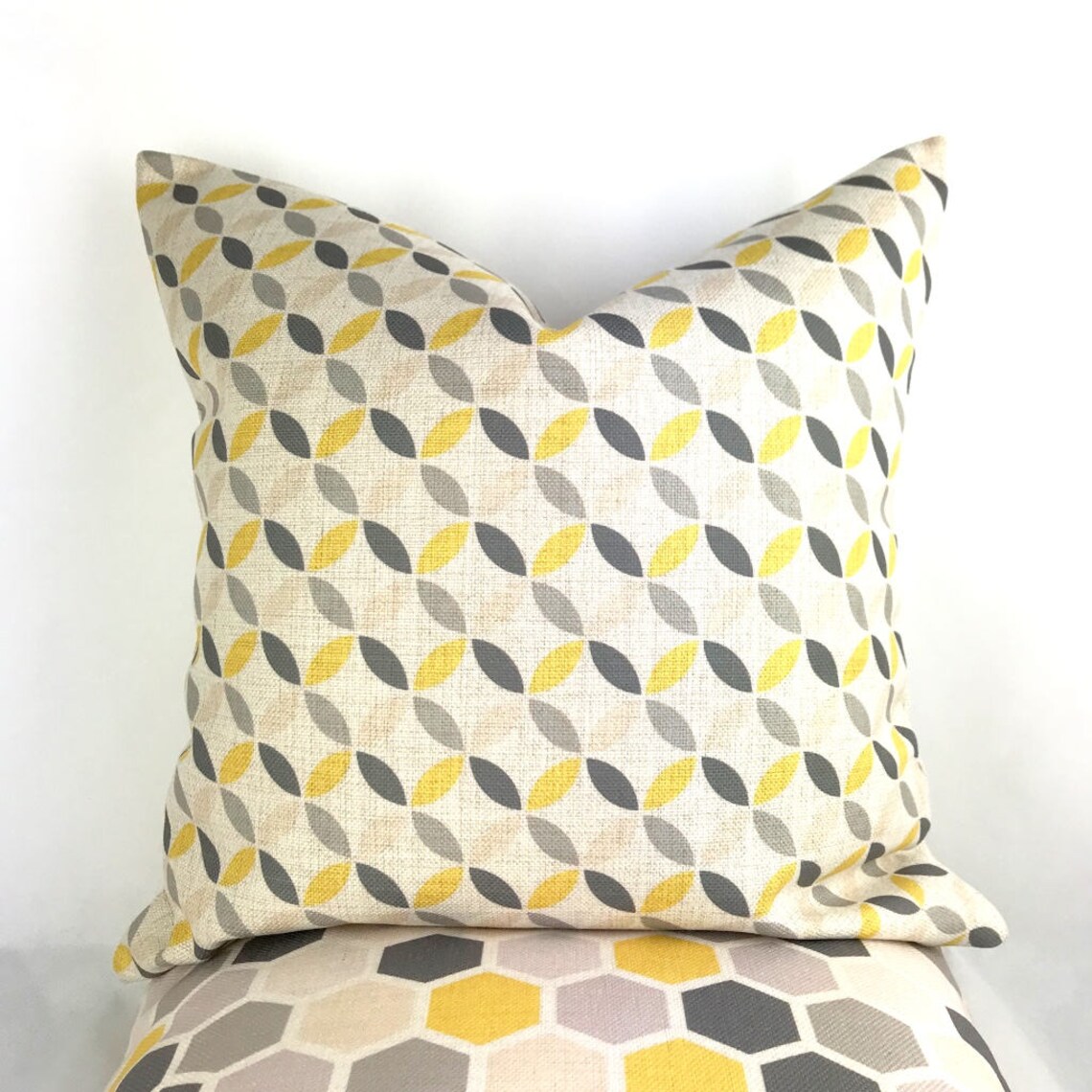Grey yellow cushions Grey Scandi cushion Grey yellow Etsy