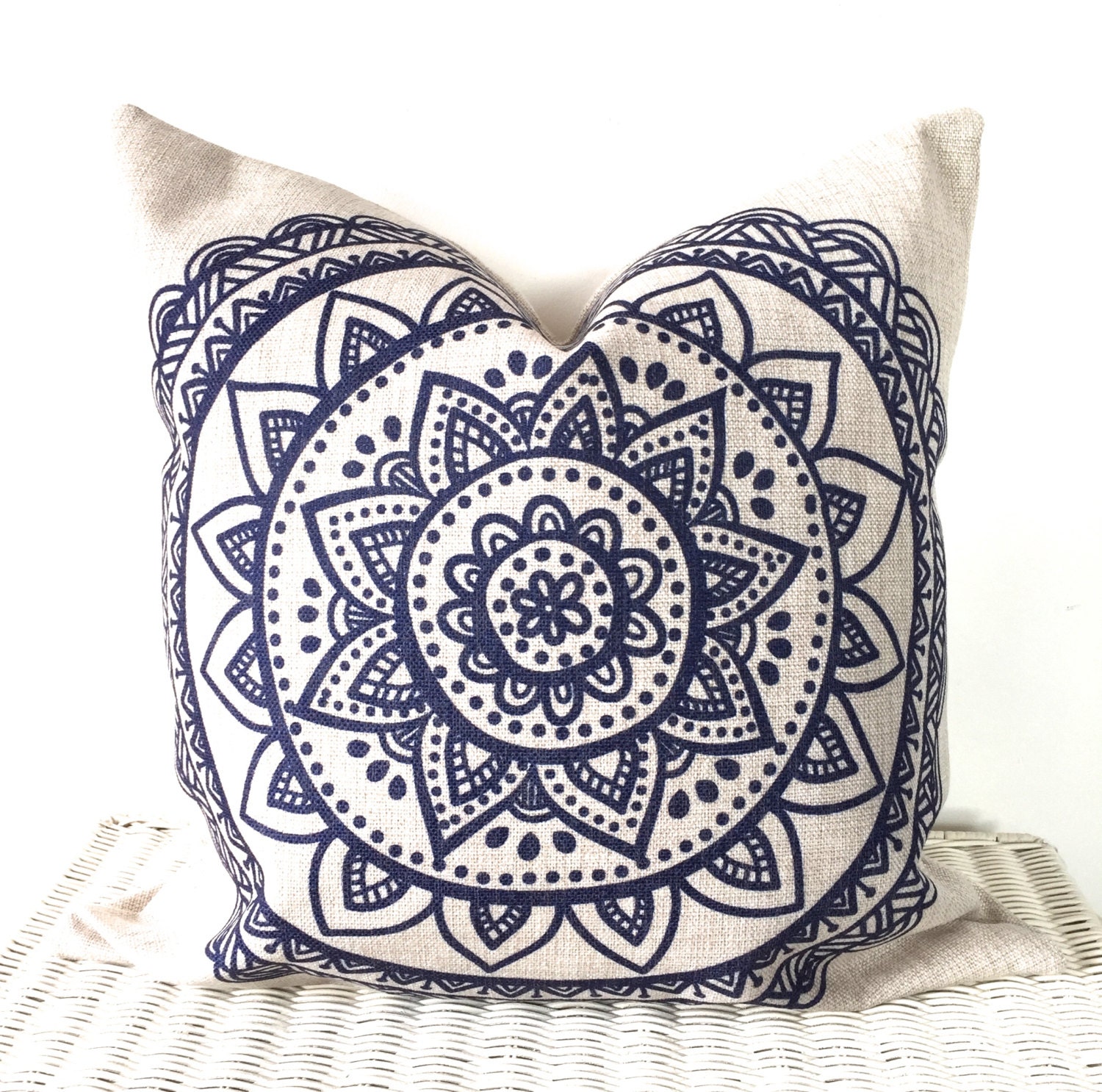 navy boho pillow