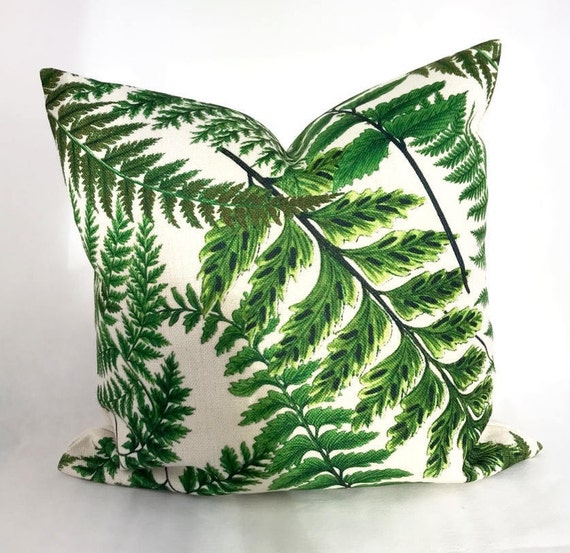 green fern cushions