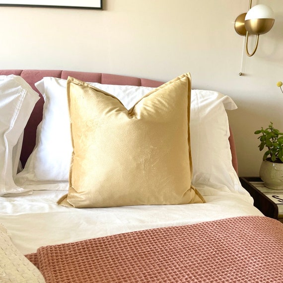 Gold Velvet Cushion Cover Velvet Oxford Cushion Gold Velvet Etsy