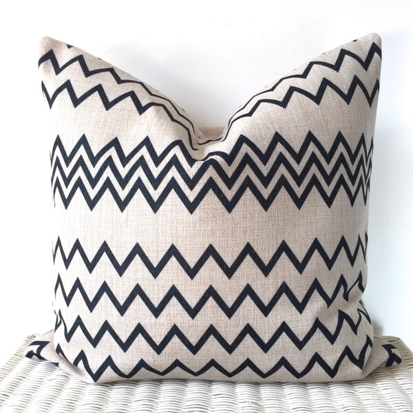 Black and white cushion cover, monochrome cushion, black and white scandi cushion, black chevron cushion, black pillows, black cushions