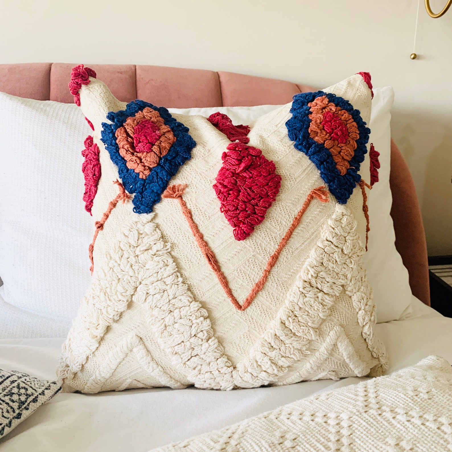 Tufted Cushion Cover Mudcloth Pillow Boho Cushion Bohemian Etsy