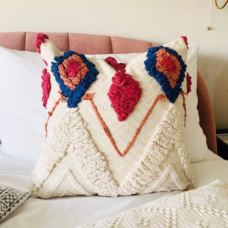 Tufted Cushion Cover Mudcloth Pillow Boho Cushion Bohemian Etsy