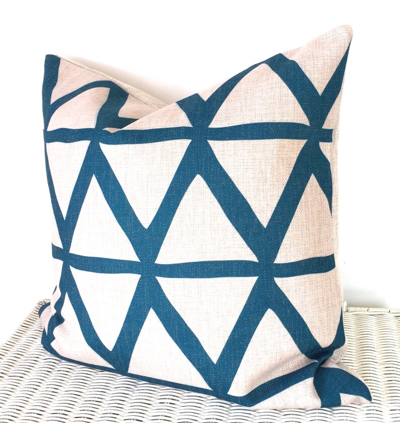 Teal Cushion Cover Geometric Cushion Scandi Cushion Scandi Etsy UK